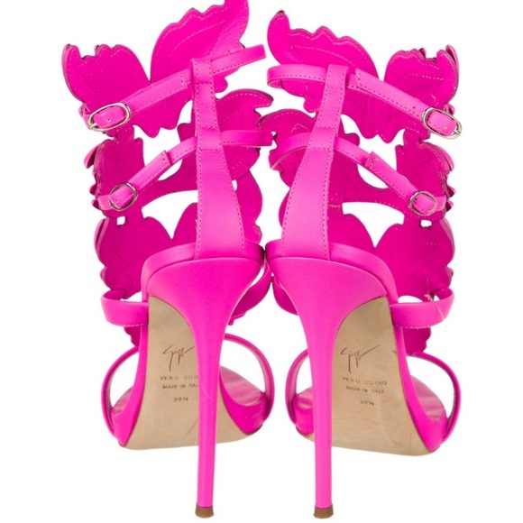 Giuseppe Zanotti Pink Leaf Sandals - Picture 4 of 9